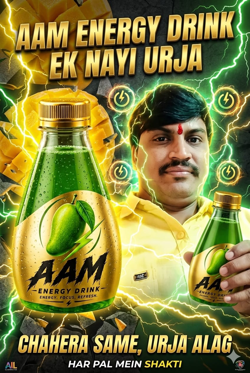 Mango Energy Drink Pouring